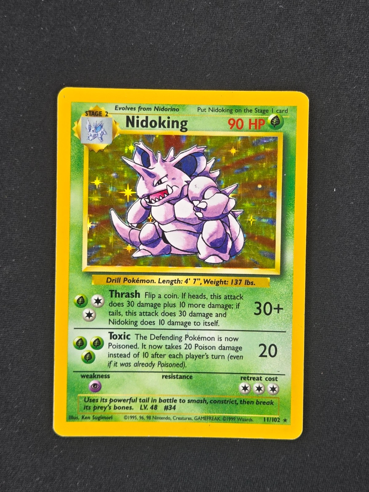 Nidoking #11 Base Set Excellent