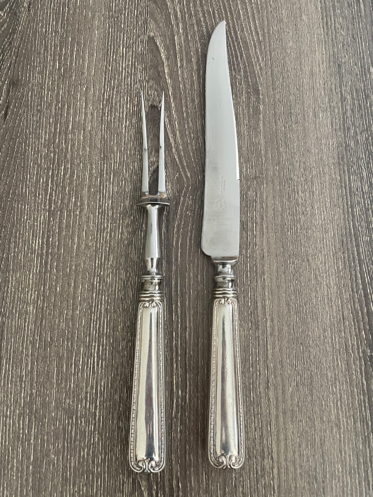 Vintage Birks 2-Piece Carving Set w Sterling Silver Handles Vintage Birks 2-Piece Carving Set w Sterling Silver Handles