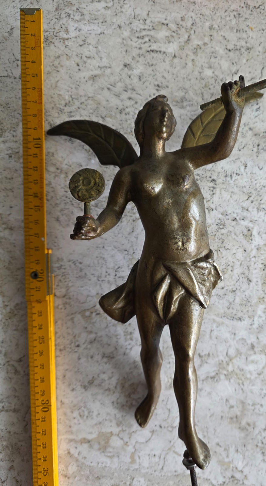Huge Clock Figurine Antique 27cm Brass 1kg Spares Parts Huge Clock Figurine Antique 27cm Brass 1kg Spares Parts