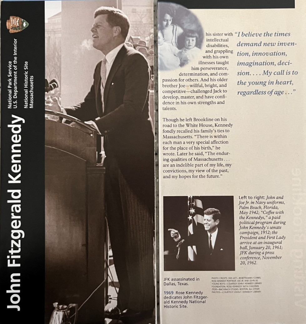 JOHN FITZGERALD KENNEDY NHS  NATIONAL PARK SERVICE UNIGRID BROCHURE/MAP GPO 2025