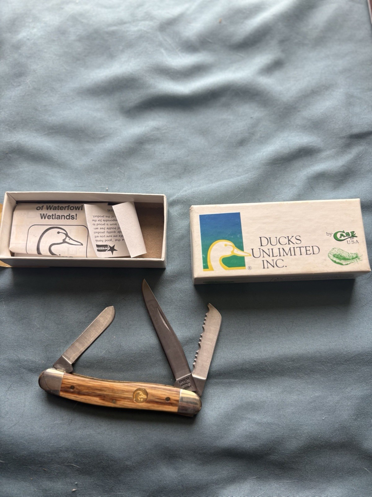 VINTAGE UNUSED 1992 DUCKS UNLIMITED CASE XX KNIFE DU318SS 3 BLADE POCKET #742 VINTAGE UNUSED 1992 DUCKS UNLIMITED CASE XX KNIFE DU318SS 3 BLADE POCKET #742