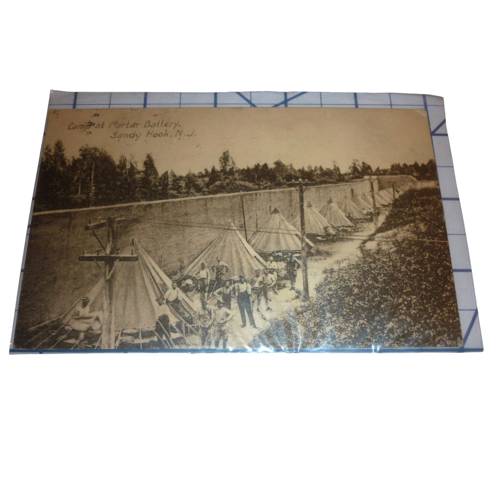 RPPC 1912 Sandy Hook NJ Fort Hancock Mortar Battery Military Camp Tent Postcard RPPC 1912 Sandy Hook NJ Fort Hancock Mortar Battery Military Camp Tent Postcard