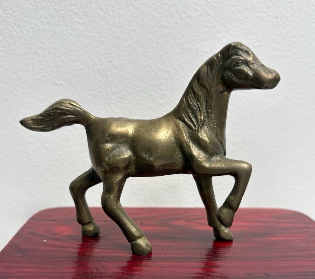 đ„Beautiful Rare 4â Vintage Brass Metal Horse Figurine Figure MCM đ„Beautiful Rare 4â Vintage Brass Metal Horse Figurine Figure MCM