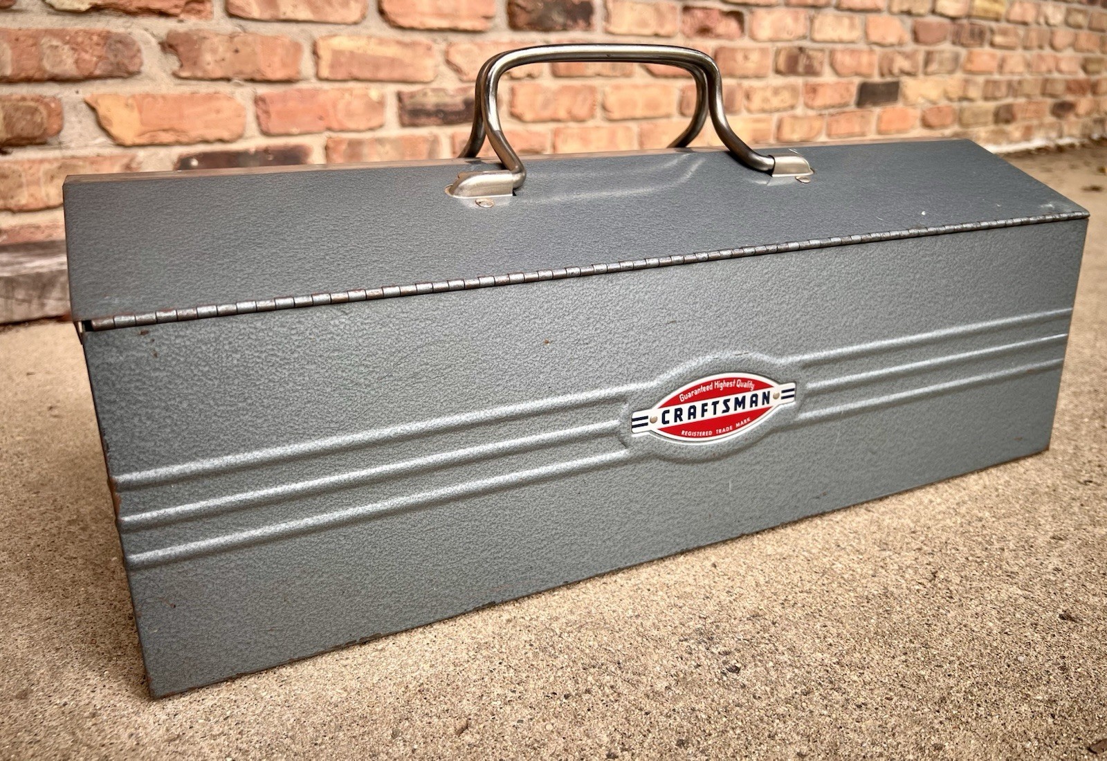 NICE Vintage 1950’s Craftsman USA Tool Box Tombstone Metal W/ Socket Tray NICE Vintage 1950’s Craftsman USA Tool Box Tombstone Metal W/ Socket Tray
