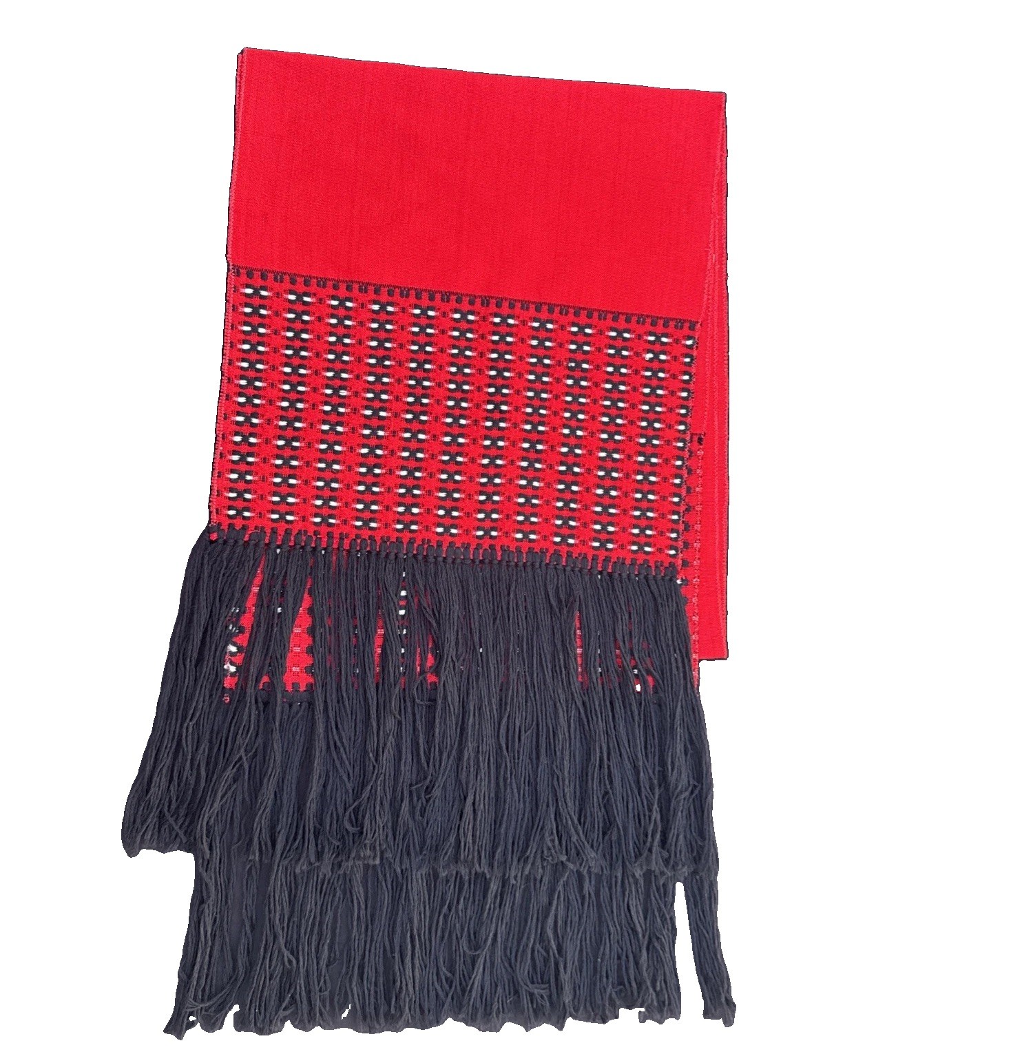 Vintage Naga Tribal Shawl Handwoven Red Black Geometric Ceremonial Textile 100" Vintage Naga Tribal Shawl Handwoven Red Black Geometric Ceremonial Textile 100"