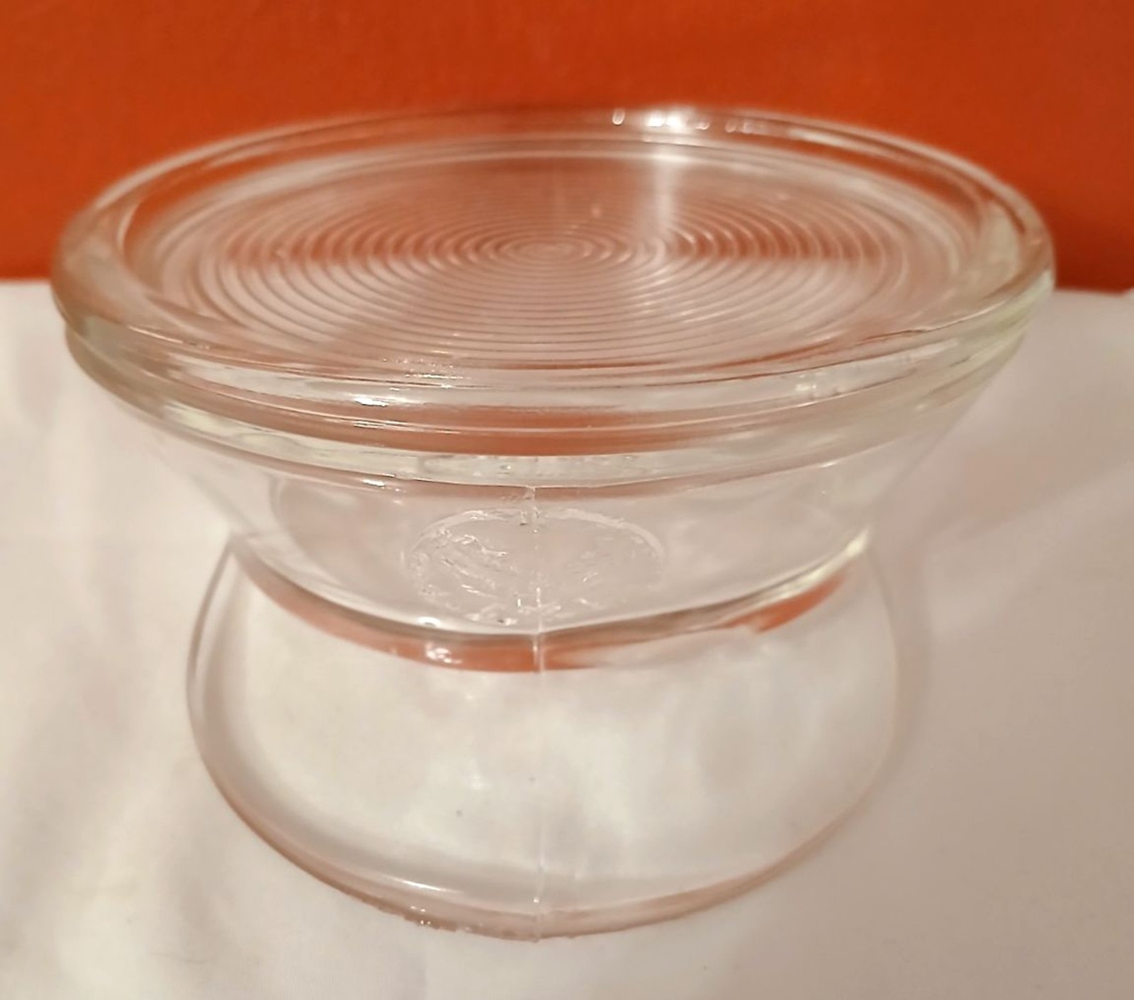 Vintage Glass WWII Army Military Officers Hat Dish With RARE Air Bubbles