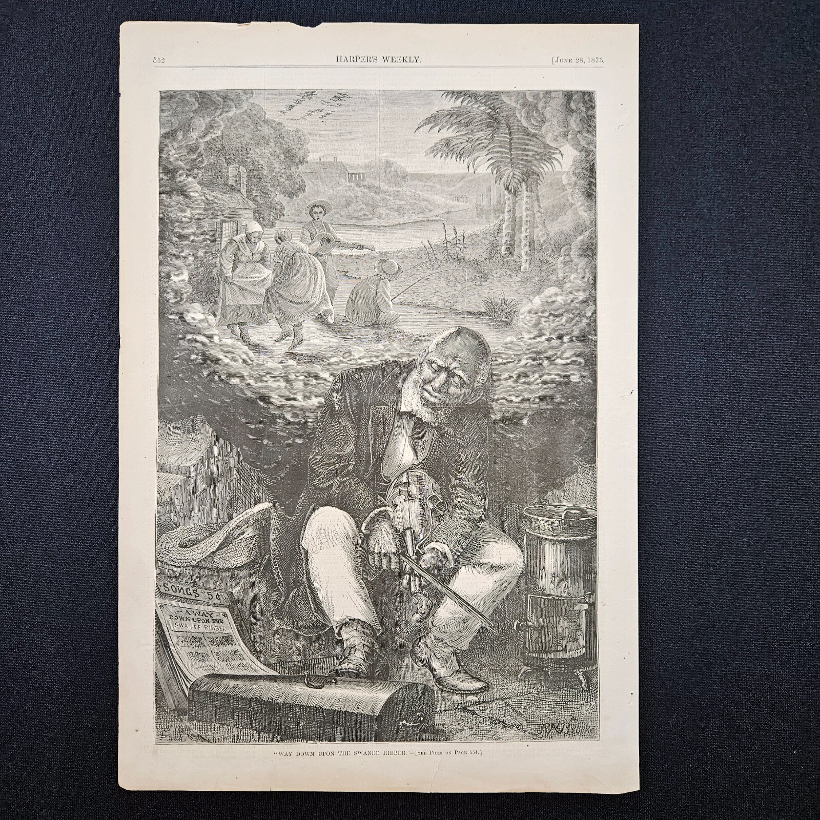 Harper's Weekly, 1873, black memorabilia, music, Way Down Upon The Swanee Ribber Harper's Weekly, 1873, black memorabilia, music, Way Down Upon The Swanee Ribber