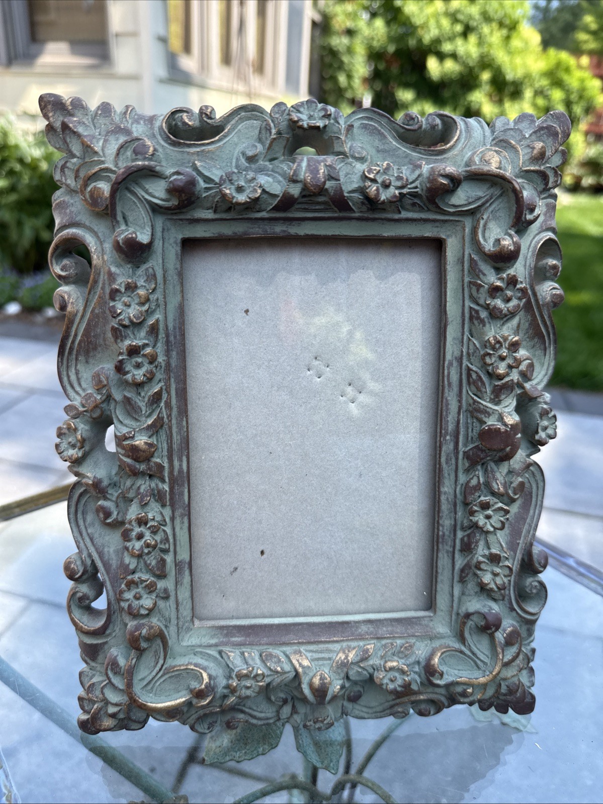 Drexel Heritage VTG Photo Frame Gallery Wall Baroque Gold Turquoise Weathered Drexel Heritage VTG Photo Frame Gallery Wall Baroque Gold Turquoise Weathered