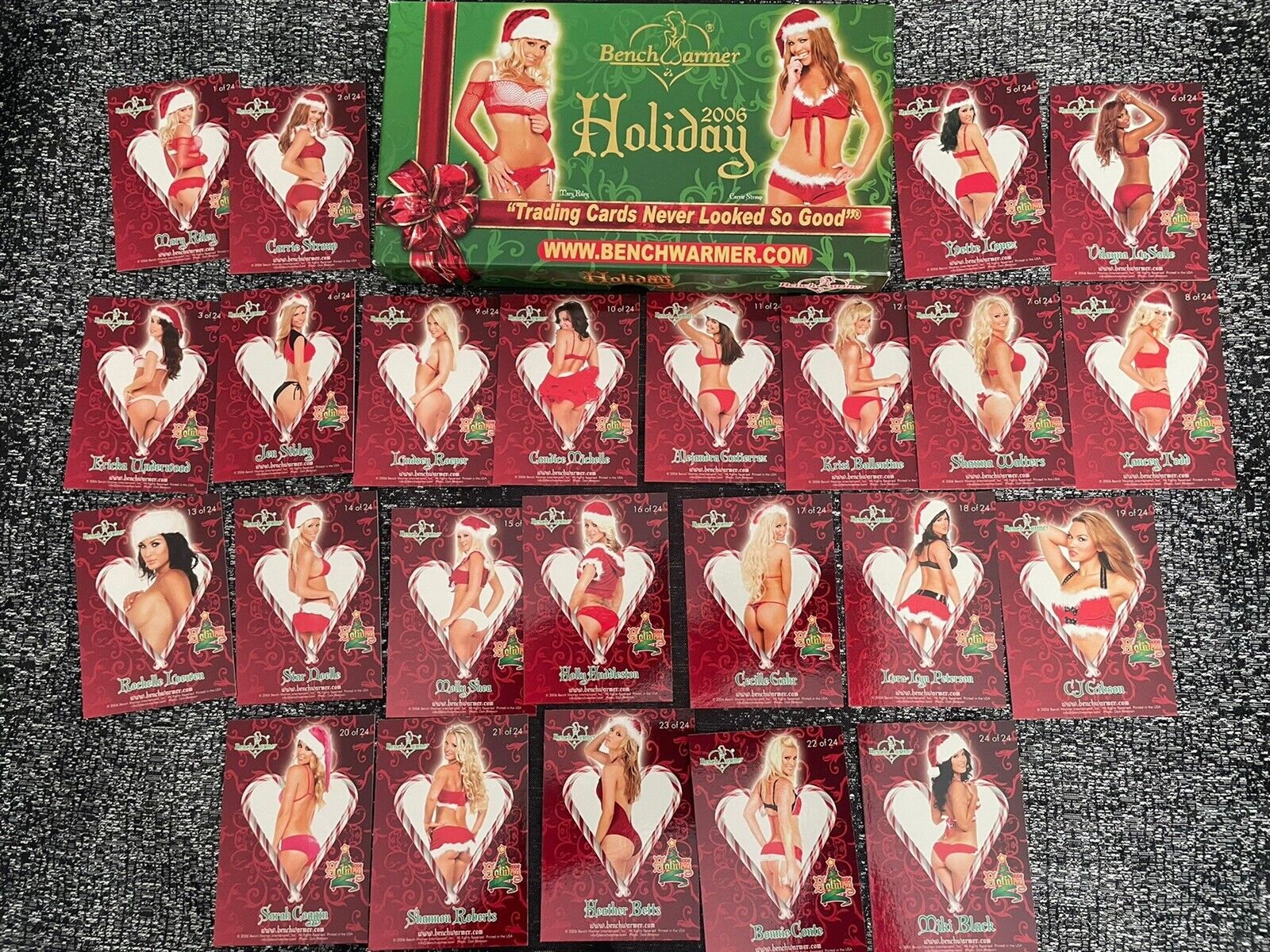 HOT Benchwarmer Cards Holiday 2006 Complete 24 Card Set X Mas Sexy Bikini Girls
