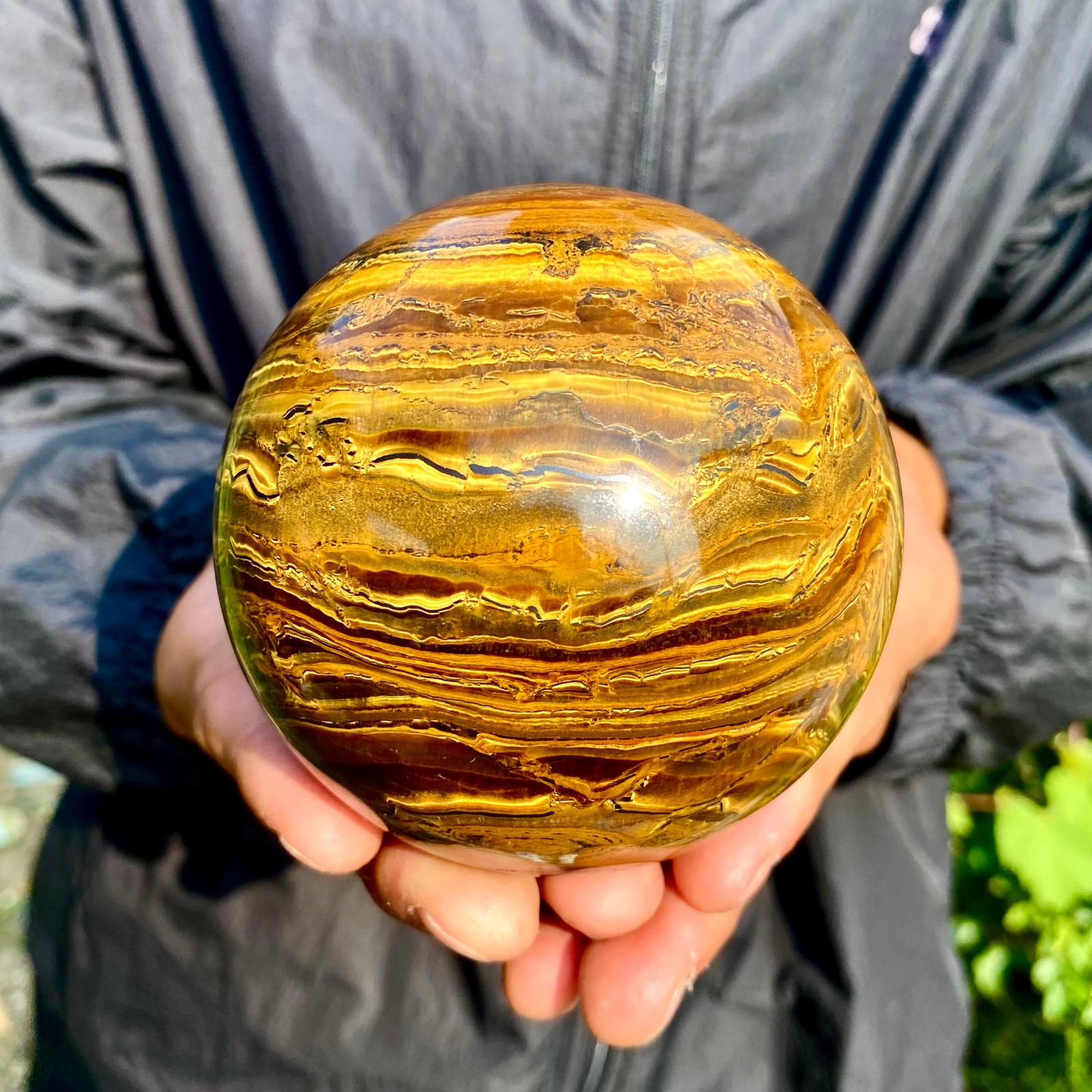 2.27LB Natural Tiger Eye Stone Crystal Ball Quartz Healing Sphere Décor 2.27LB Natural Tiger Eye Stone Crystal Ball Quartz Healing Sphere Décor