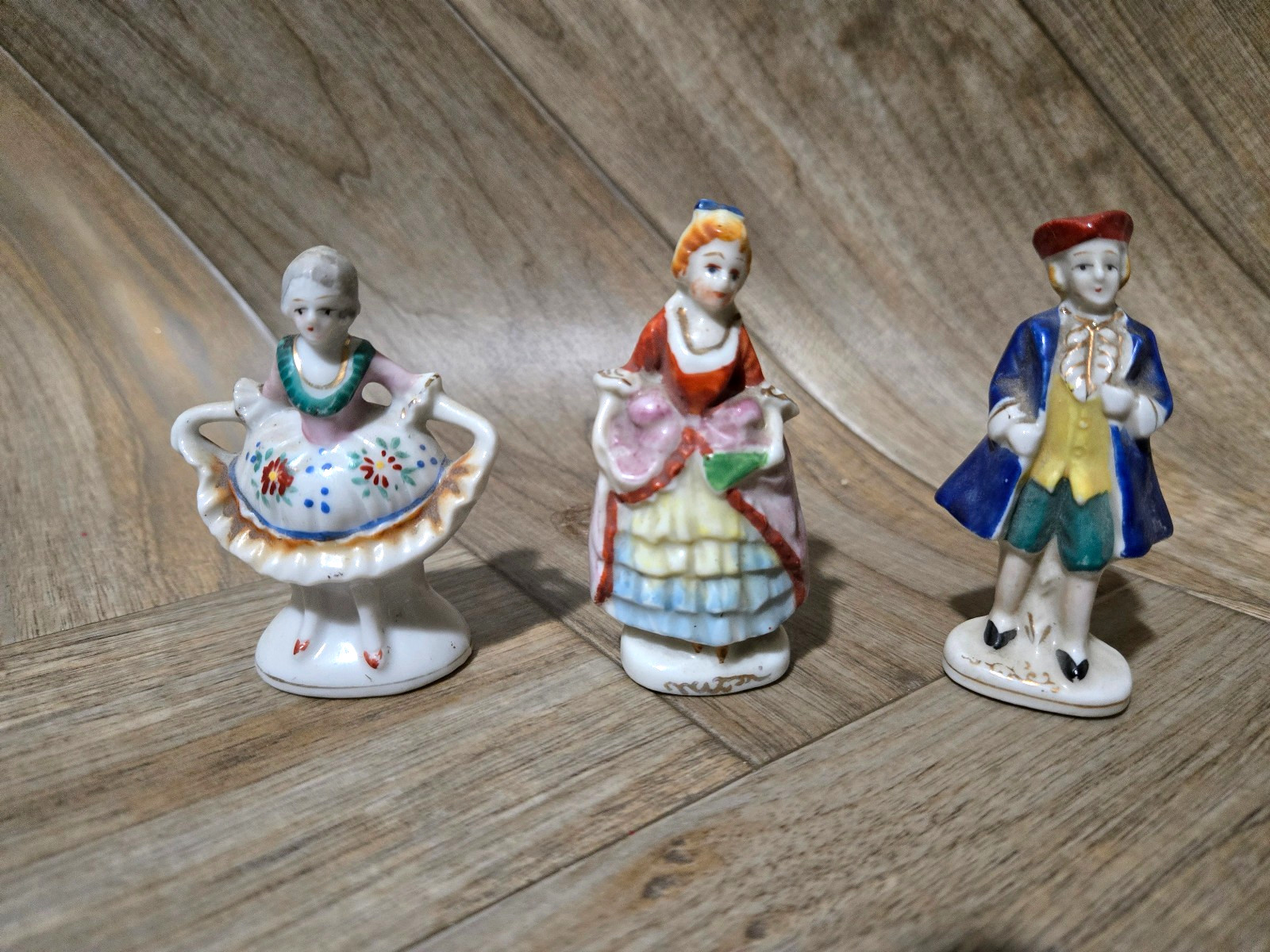 Vintage Occupied Japan Porcelain Figurines Victorian Lot of 3 Vintage Occupied Japan Porcelain Figurines Victorian Lot of 3