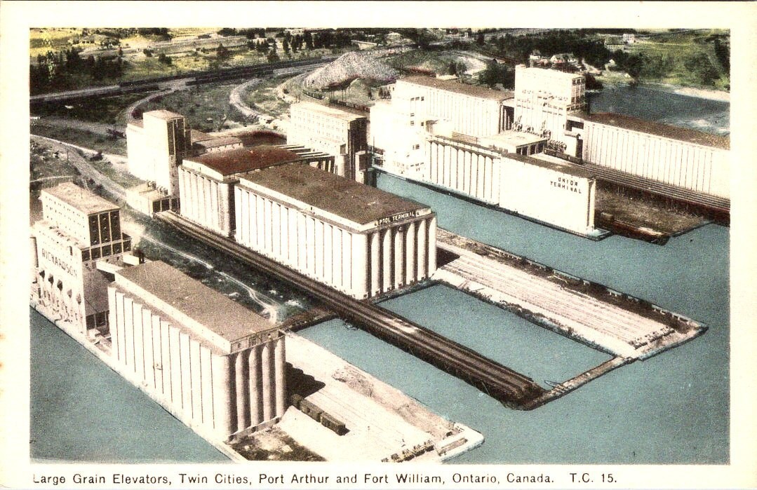 Large Grain Elevators, PORT ARTHUR - FORT WILLIAM, Ontario, Canada Postcard Large Grain Elevators, PORT ARTHUR - FORT WILLIAM, Ontario, Canada Postcard
