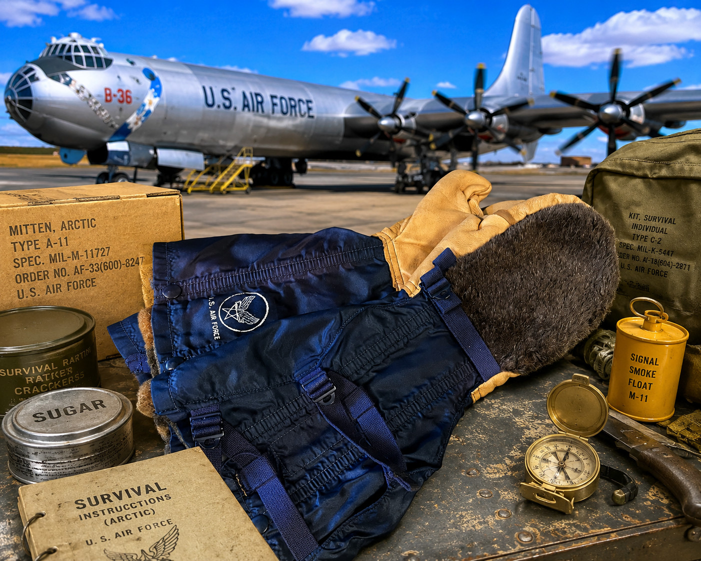 USAF TYPE N-4A ARCTIC AIRCREW MITTENS