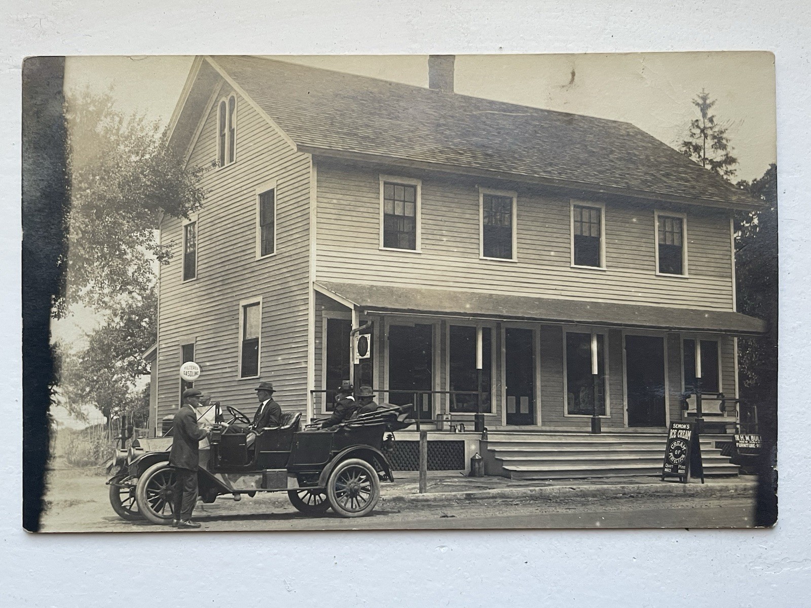 RPPC Gas General Store New Haven CT Semon's Ice Cream Supreme Gasoline Postcard
