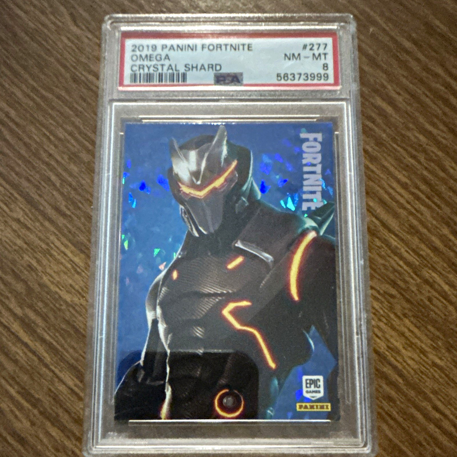 Panini 2019 Fortnite Omega Crystal Shard #277 Hologram PSA 8 Cert 56373999 Panini 2019 Fortnite Omega Crystal Shard #277 Hologram PSA 8 Cert 56373999