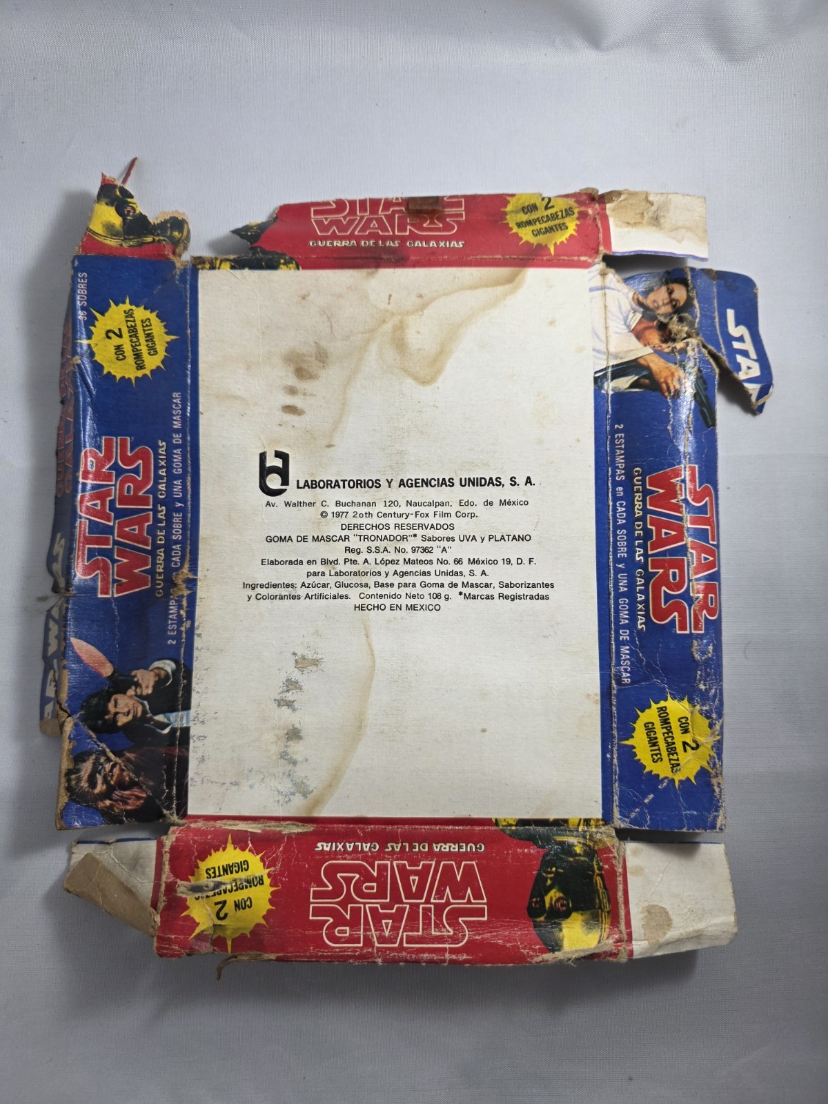 Vintage 1977 Star Wars Guerra De Las Galaxias Mexico Empty Display Box **READ** Vintage 1977 Star Wars Guerra De Las Galaxias Mexico Empty Display Box **READ**