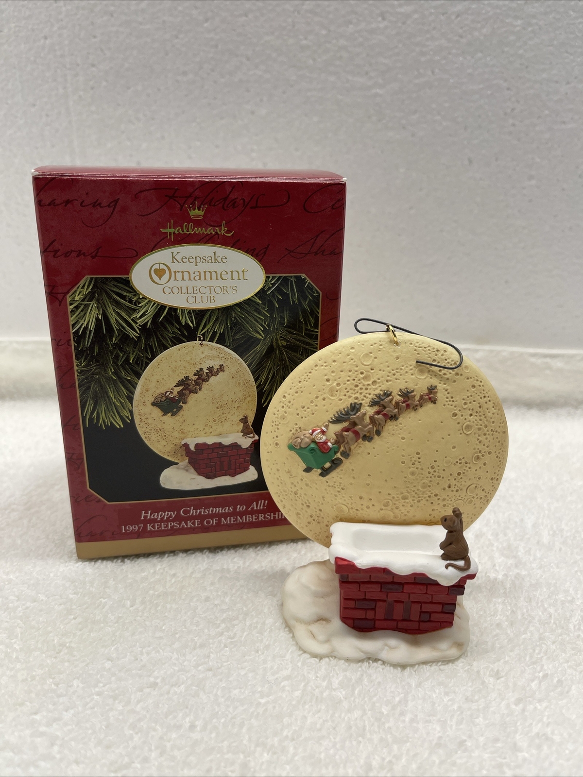 Vintage 1997 Hallmark Keepsake Ornament HAPPY CHRISTMAS TO ALL Club Exclusive Vintage 1997 Hallmark Keepsake Ornament HAPPY CHRISTMAS TO ALL Club Exclusive