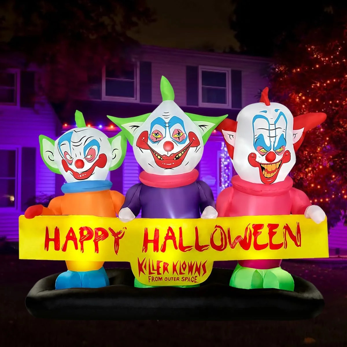 6ft Long Halloween Inflatable Three Killer Clowns Decoration 6ft Long Halloween Inflatable Three Killer Clowns Decoration