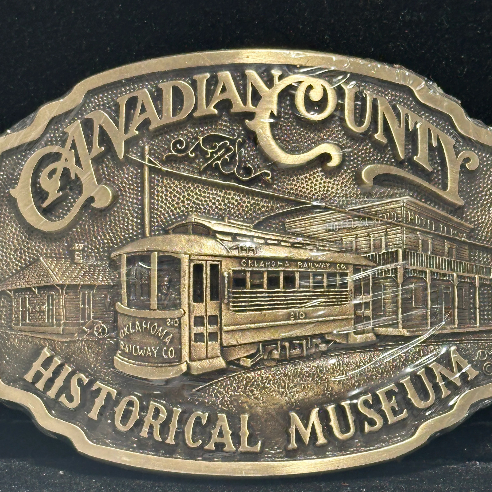 Vintage 1984 Canadian County Museum Brass Trolley Limited Edition Belt Buckle Vintage 1984 Canadian County Museum Brass Trolley Limited Edition Belt Buckle