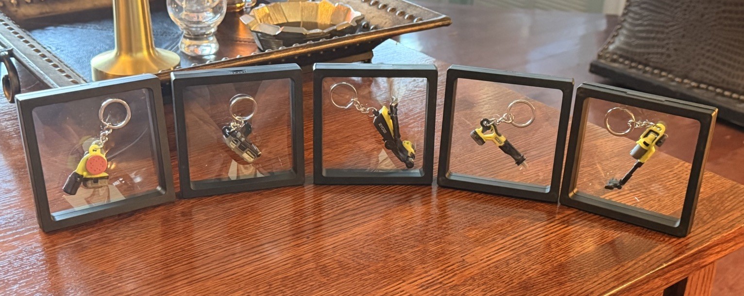 Ryobi Minis Genuine Keychain Set In Phantom Display Cases (Free shipping)