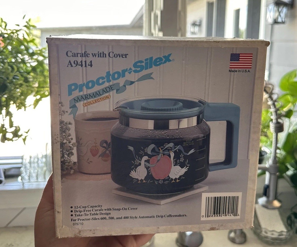 NIB Vintage proctor silex marmalade goose geese coffee maker machine pot NIB Vintage proctor silex marmalade goose geese coffee maker machine pot