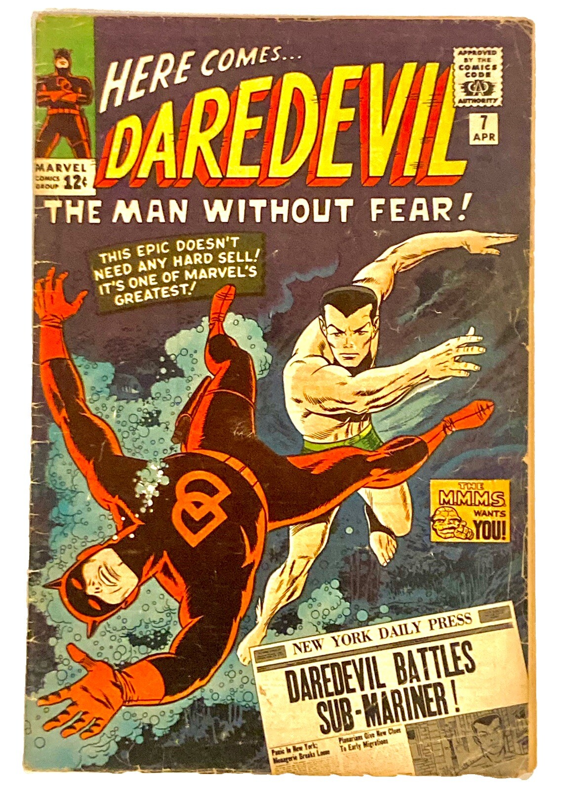 Daredevil #7 1965 6.5 F+ ๐ Debut Daredevil Red Costume Daredevil #7 1965 6.5 F+ ๐ Debut Daredevil Red Costume