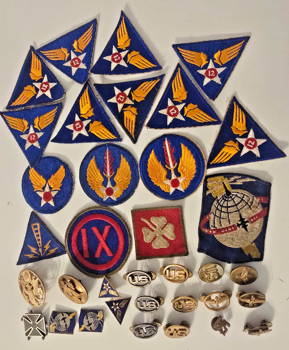 Lot of Vintage WW2 US Army Airforce Patch Pins Lot of Vintage WW2 US Army Airforce Patch Pins