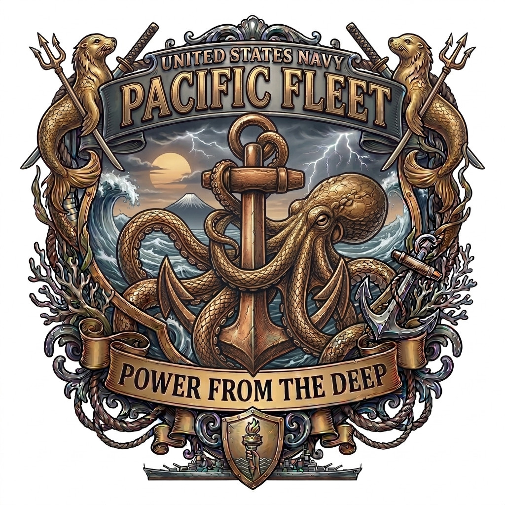 United States Navy Pacific Fleet USN Gift Premium Military Graphics 4" Decal United States Navy Pacific Fleet USN Gift Premium Military Graphics 4" Decal