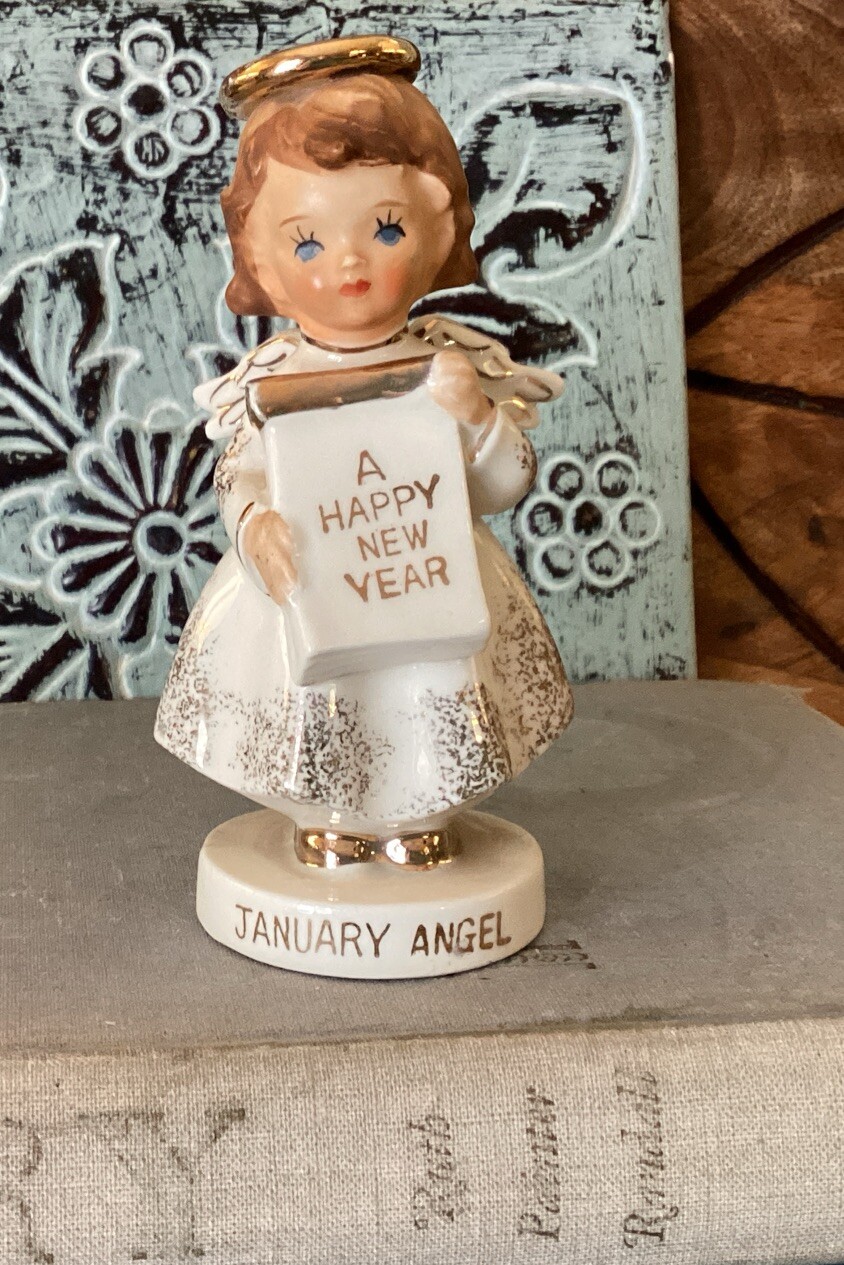Vintage Basilica January Angel A Happy Near Year Mid Mod 1960’s Figurine Rare Vintage Basilica January Angel A Happy Near Year Mid Mod 1960’s Figurine Rare