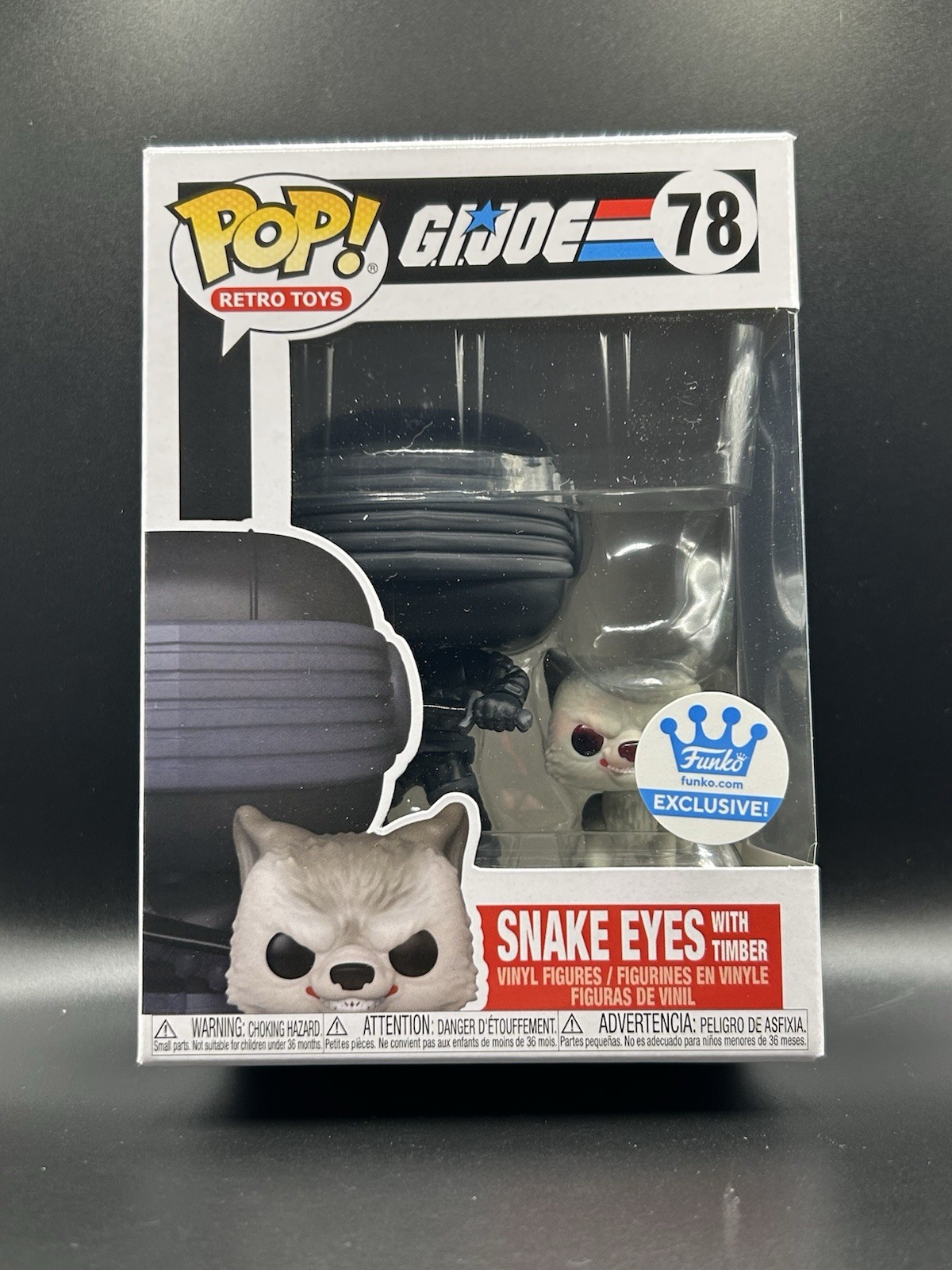 Funko Pop Retro Toys G.I. Joe Snake Eyes with Timber #78 Funko Exclusive