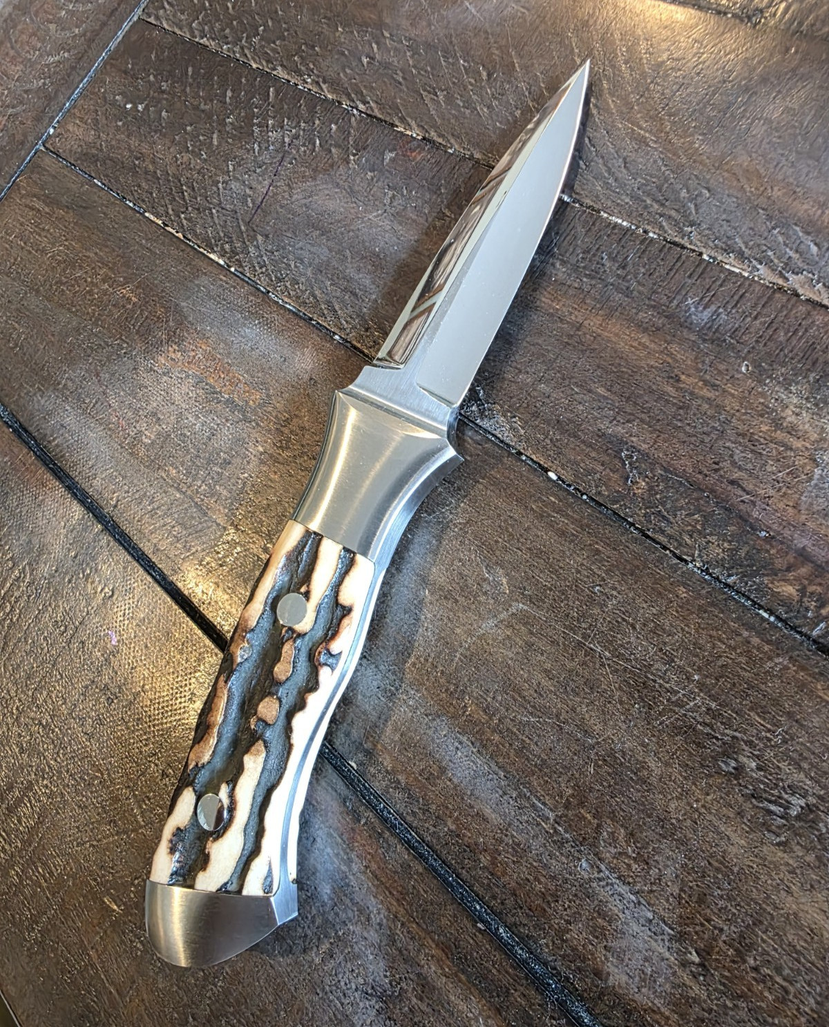 W.D. Pease Custom Fixed Blade Dagger Fighter - Dark Stag - Knifemakers Guild W.D. Pease Custom Fixed Blade Dagger Fighter - Dark Stag - Knifemakers Guild