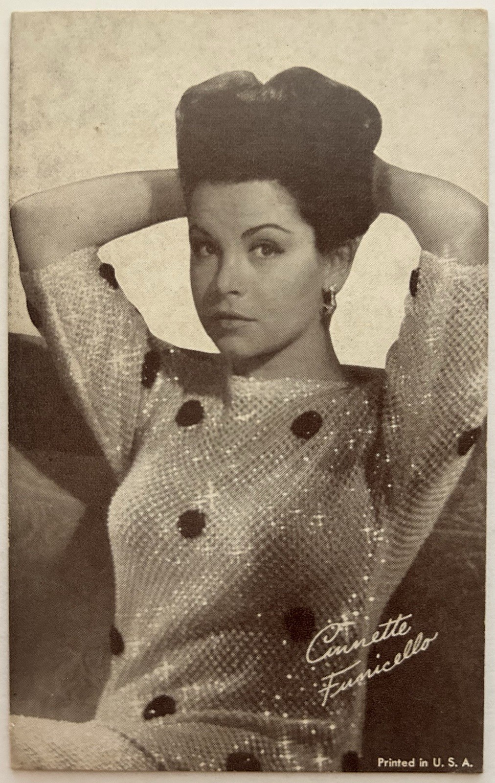 Vintage 1950s 1960s Annette Funicello Postcard Sparkly Sweater Disney Actress Vintage 1950s 1960s Annette Funicello Postcard Sparkly Sweater Disney Actress