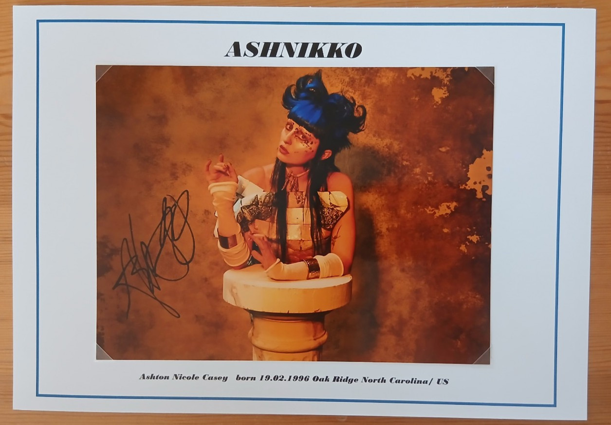 Ashnikko original autograph large photo approx. 18 x13 in hand signed Prague 2025 RARE Ashnikko original autograph large photo approx. 18 x13 in hand signed Prague 2025 RARE