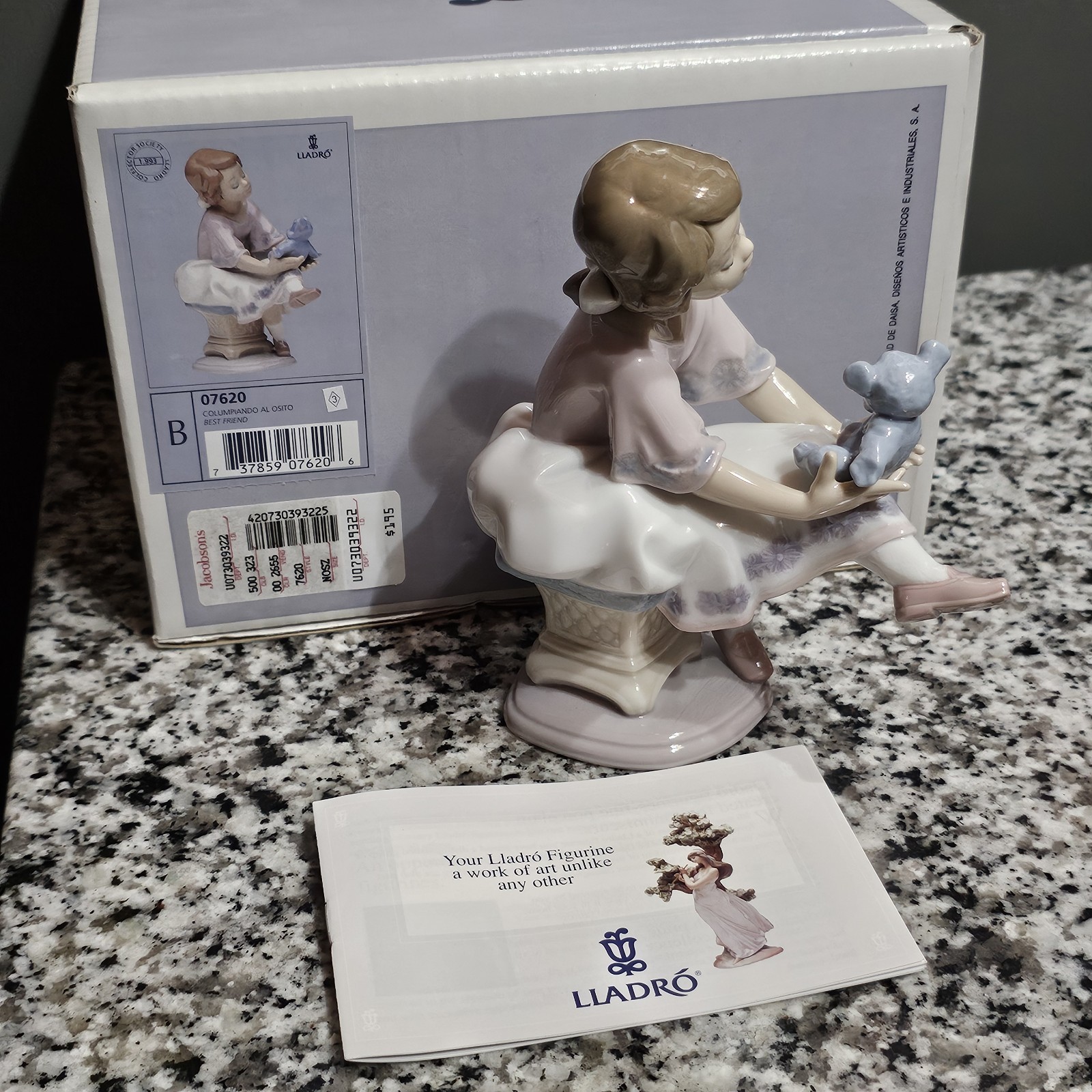NIB NOS Mint Vintage 6.5" Lladro Best Friend Figurine # 07620 Orig Box Pamphlet NIB NOS Mint Vintage 6.5" Lladro Best Friend Figurine # 07620 Orig Box Pamphlet