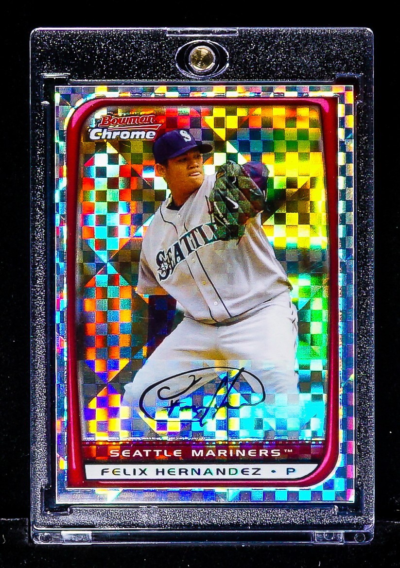 Felix Hernandez RARE CHECKERBOARD REFRACTOR CARD Mariners /250
