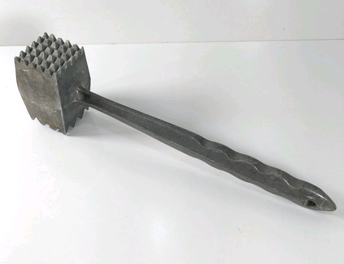 Vintage Meat Tenderizer Hammer Aluminum Metal 8-1/4" Chicken Pork Steaks Vintage Meat Tenderizer Hammer Aluminum Metal 8-1/4" Chicken Pork Steaks