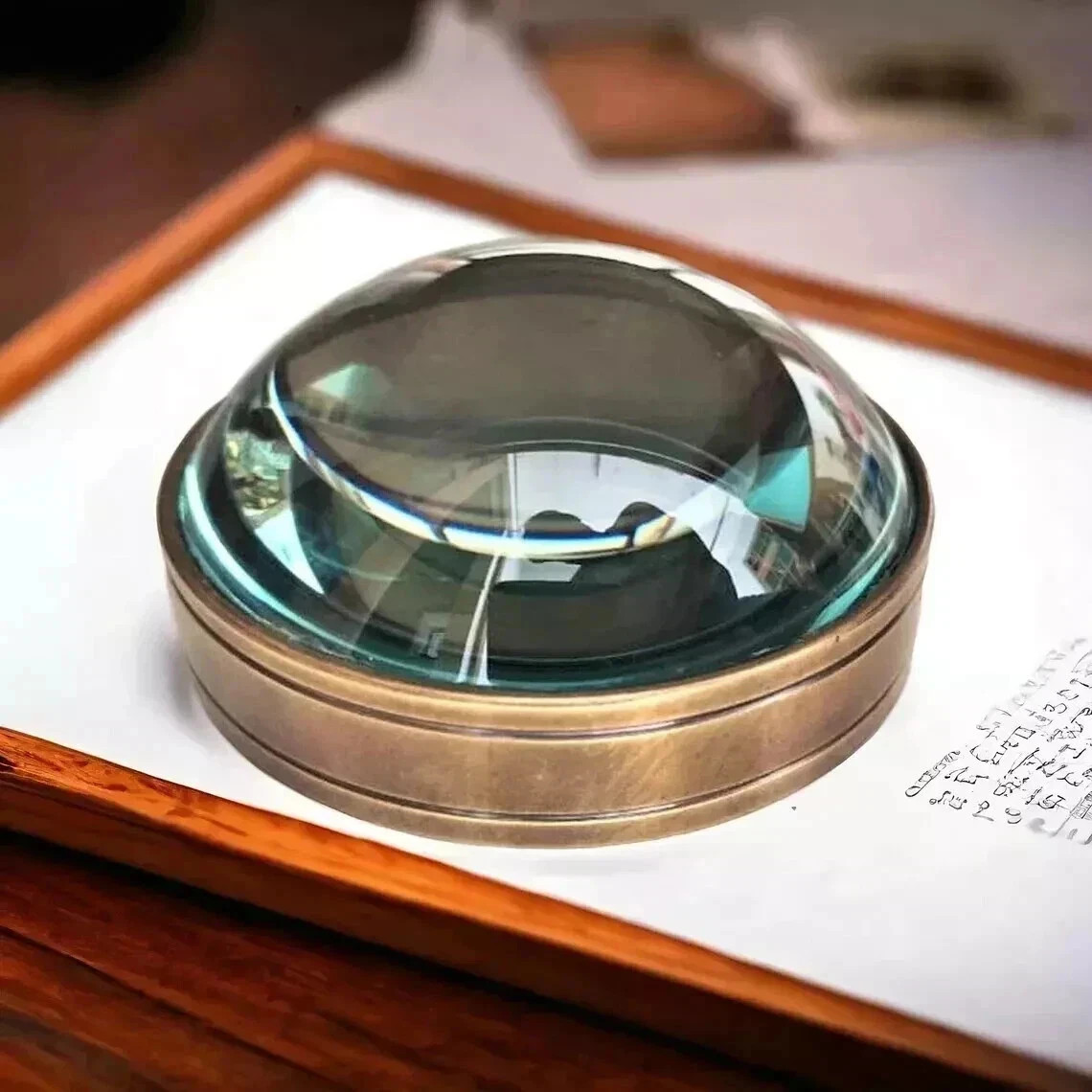2" Vintage Antique Style Solid Brass Heavy Glass Magnifying Desk Lens Magnifier 2" Vintage Antique Style Solid Brass Heavy Glass Magnifying Desk Lens Magnifier