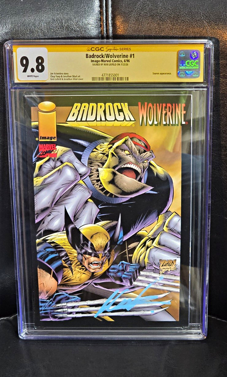 Badrock/Wolverine #1 (1996) CGC 9.8 Signed Rob Liefeld Image-Marvel Badrock/Wolverine #1 (1996) CGC 9.8 Signed Rob Liefeld Image-Marvel