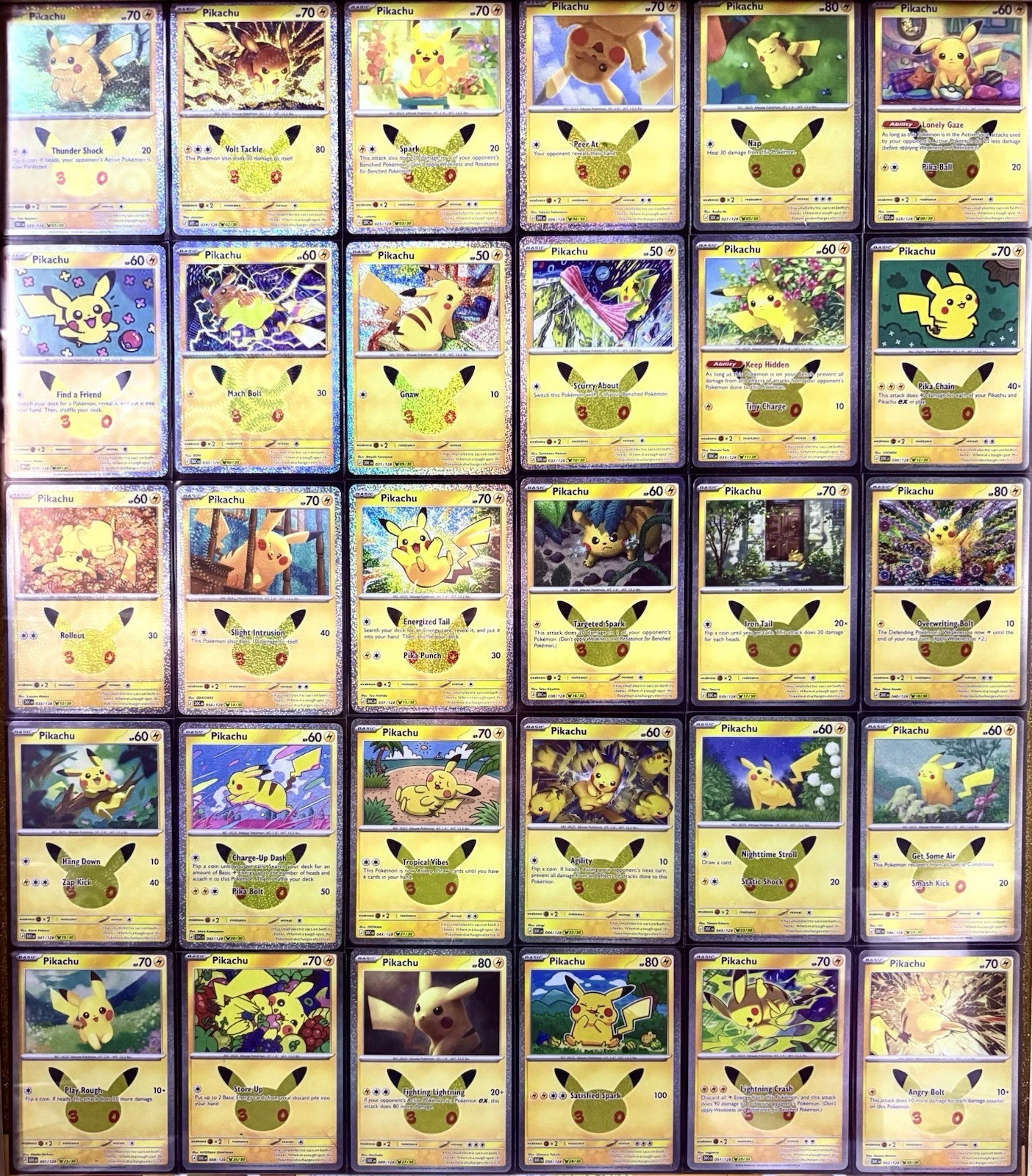 2026 Pokémon TCG 30th Celebration Pikachu Holo Rare COMPLETE SET 30 Card Lot NM 2026 Pokémon TCG 30th Celebration Pikachu Holo Rare COMPLETE SET 30 Card Lot NM