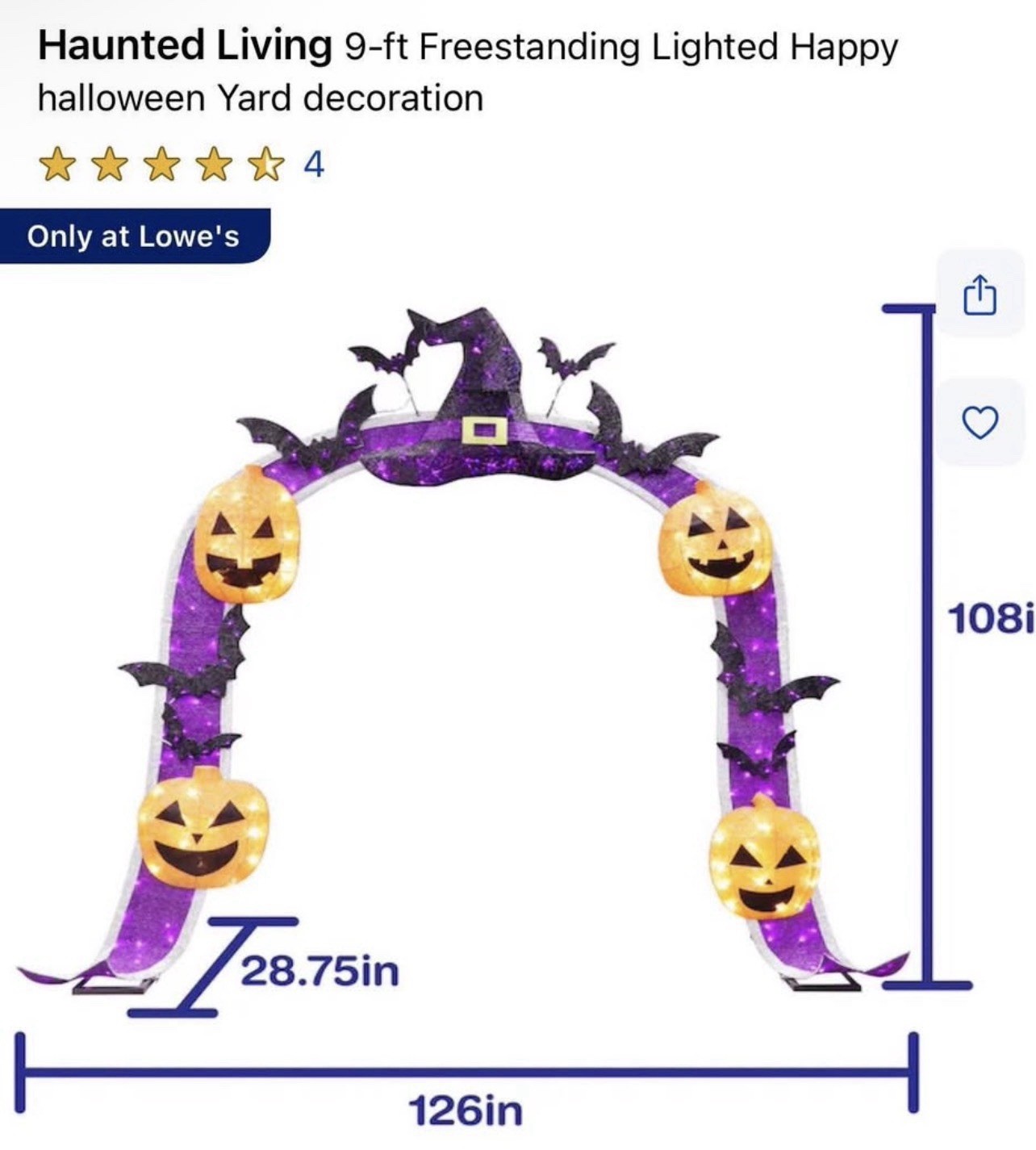 Haunted Living 9-ft Freestanding Lighted Happy halloween Yard decoration