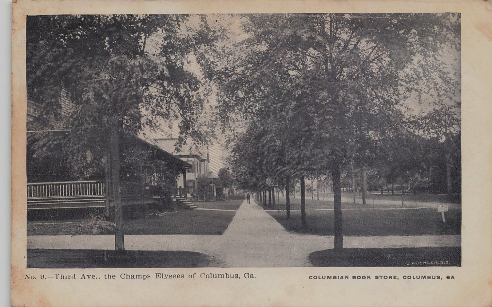THIRD AVENUE STREET SCENE SHOWING HOUSES POSTCARD COLUMBUS GA GEORGIA 1907 THIRD AVENUE STREET SCENE SHOWING HOUSES POSTCARD COLUMBUS GA GEORGIA 1907