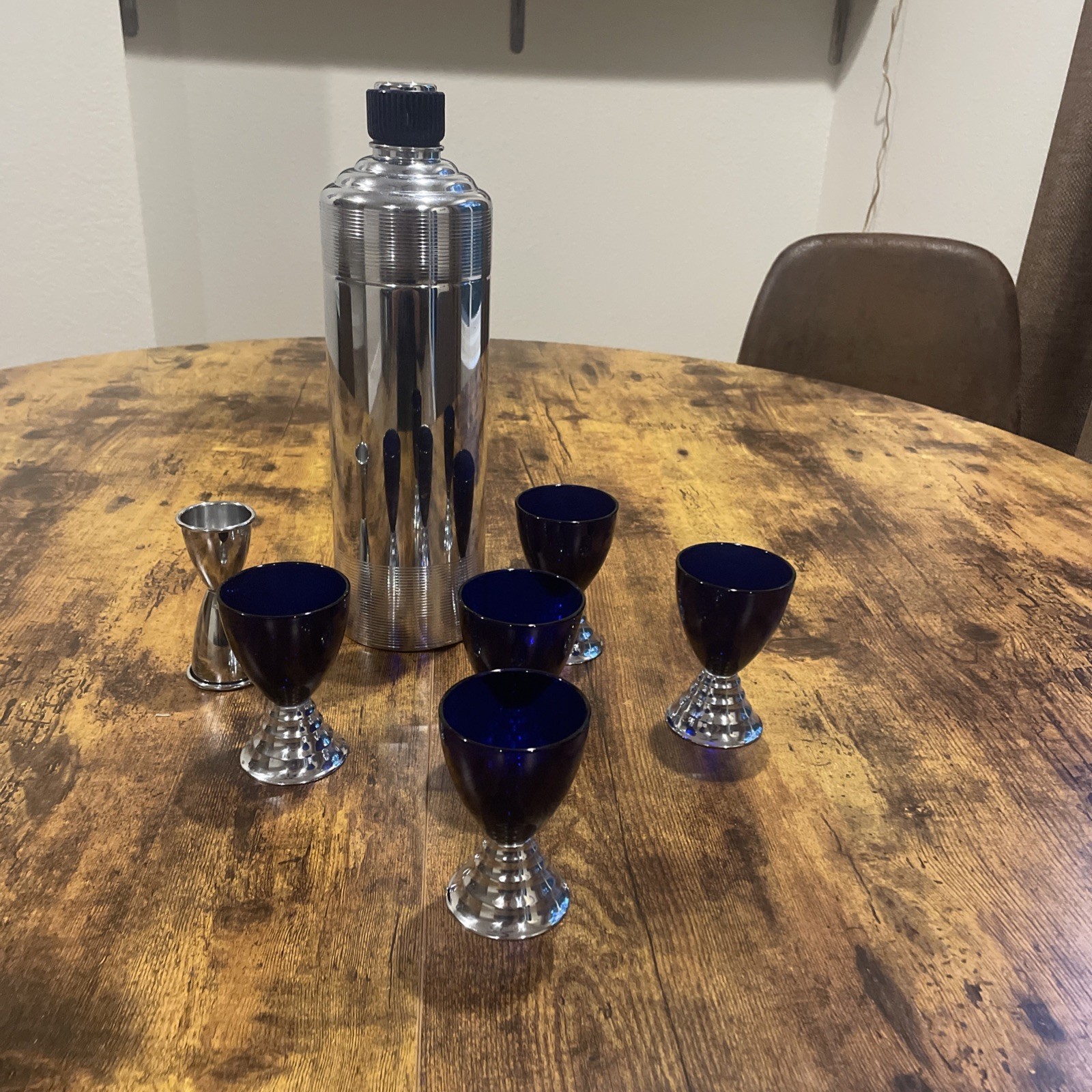 vintage Chase "Blue Moon" cocktail set, 1930’s vintage Chase "Blue Moon" cocktail set, 1930’s