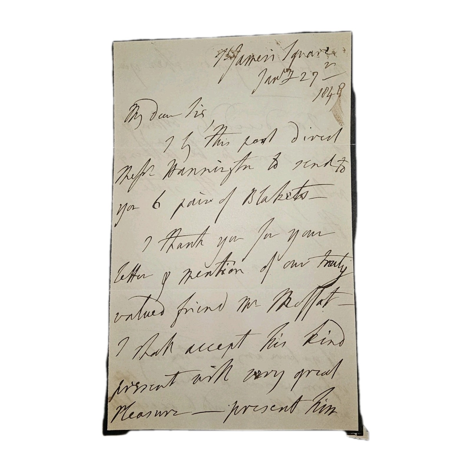 1848 Letter Signed by Earl of Bristol (Future 2nd Marquess Hervey) 1848 Letter Signed by Earl of Bristol (Future 2nd Marquess Hervey)