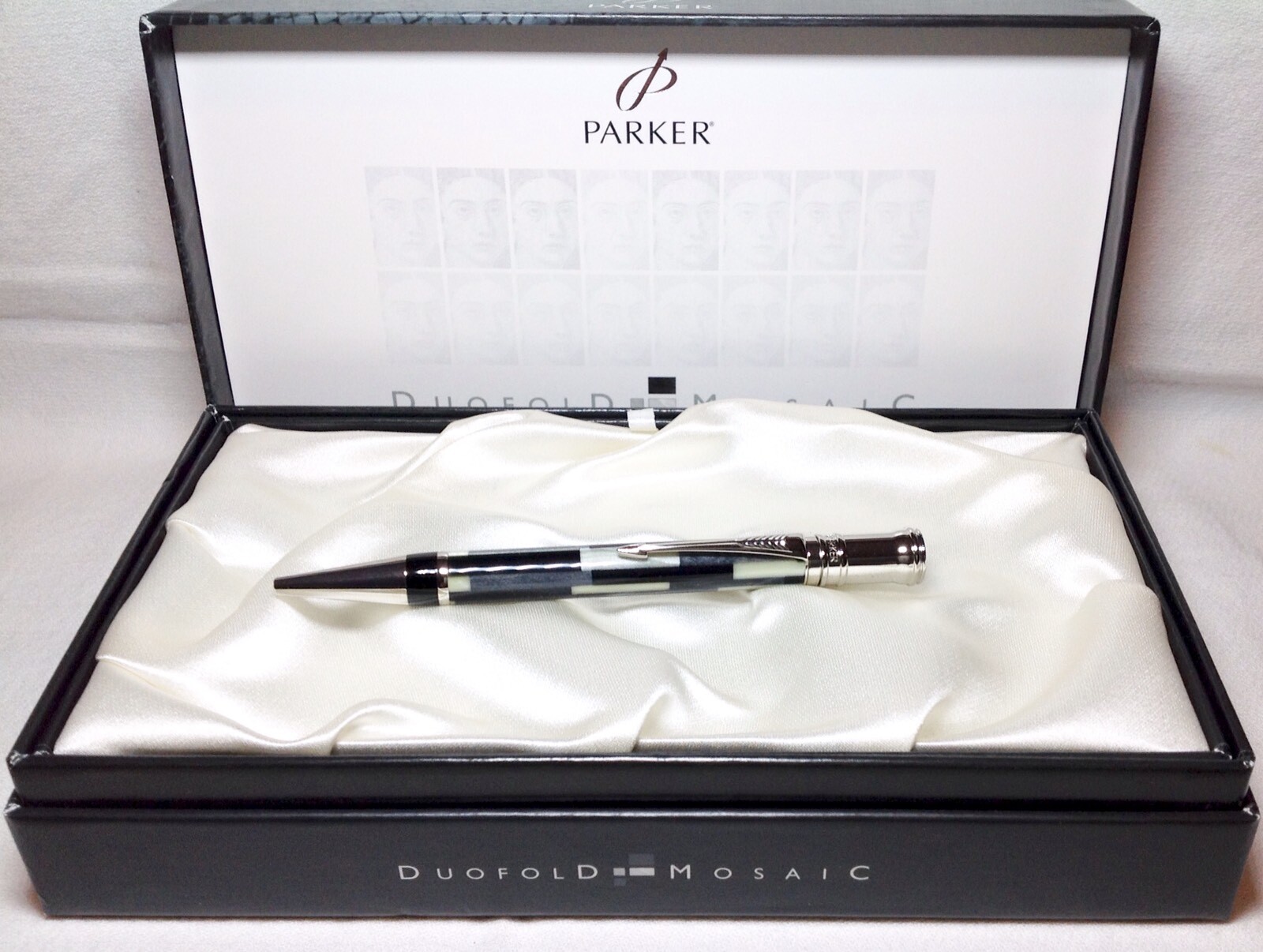 Parker Duofold Black Mosaic Ball Pen New in Box Product Retired Model Parker Duofold Black Mosaic Ball Pen New in Box Product Retired Model