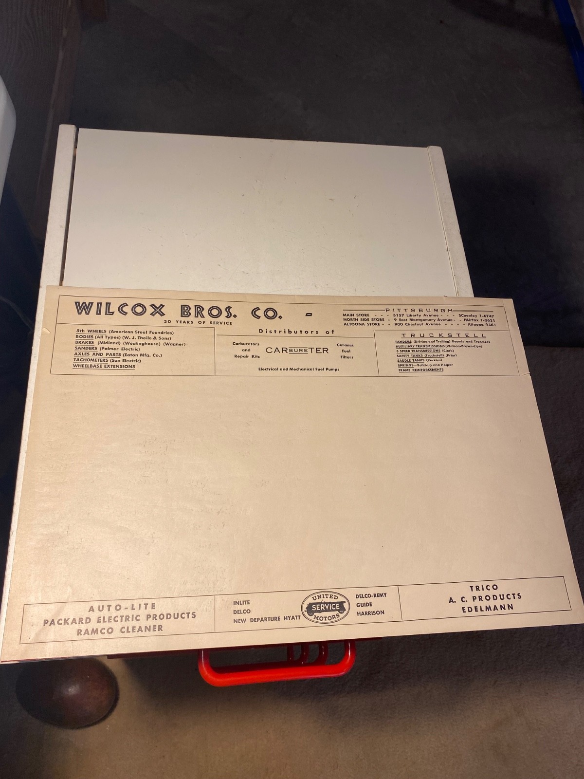 Vtg 1940's Desk Pad Wilcox Bros Co. Pittsburgh Pa Packard Delco Remy Autolite Vtg 1940's Desk Pad Wilcox Bros Co. Pittsburgh Pa Packard Delco Remy Autolite