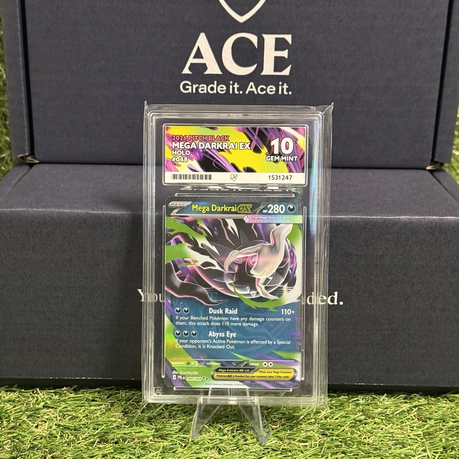 Mega Darkrai ex 048/084 – Pokémon TCG Pitch Black | ACE Grading 10 Gem Mint