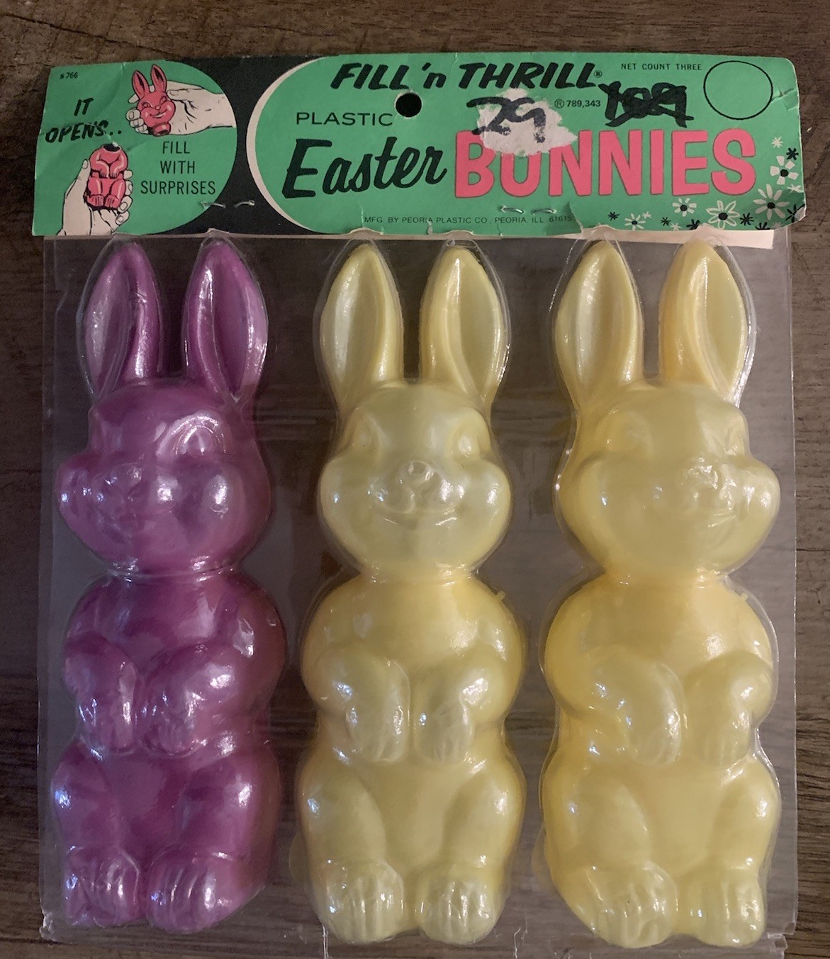 Vintage Fill 'n Thrill Plastic Easter Bunny NOS Add Candy