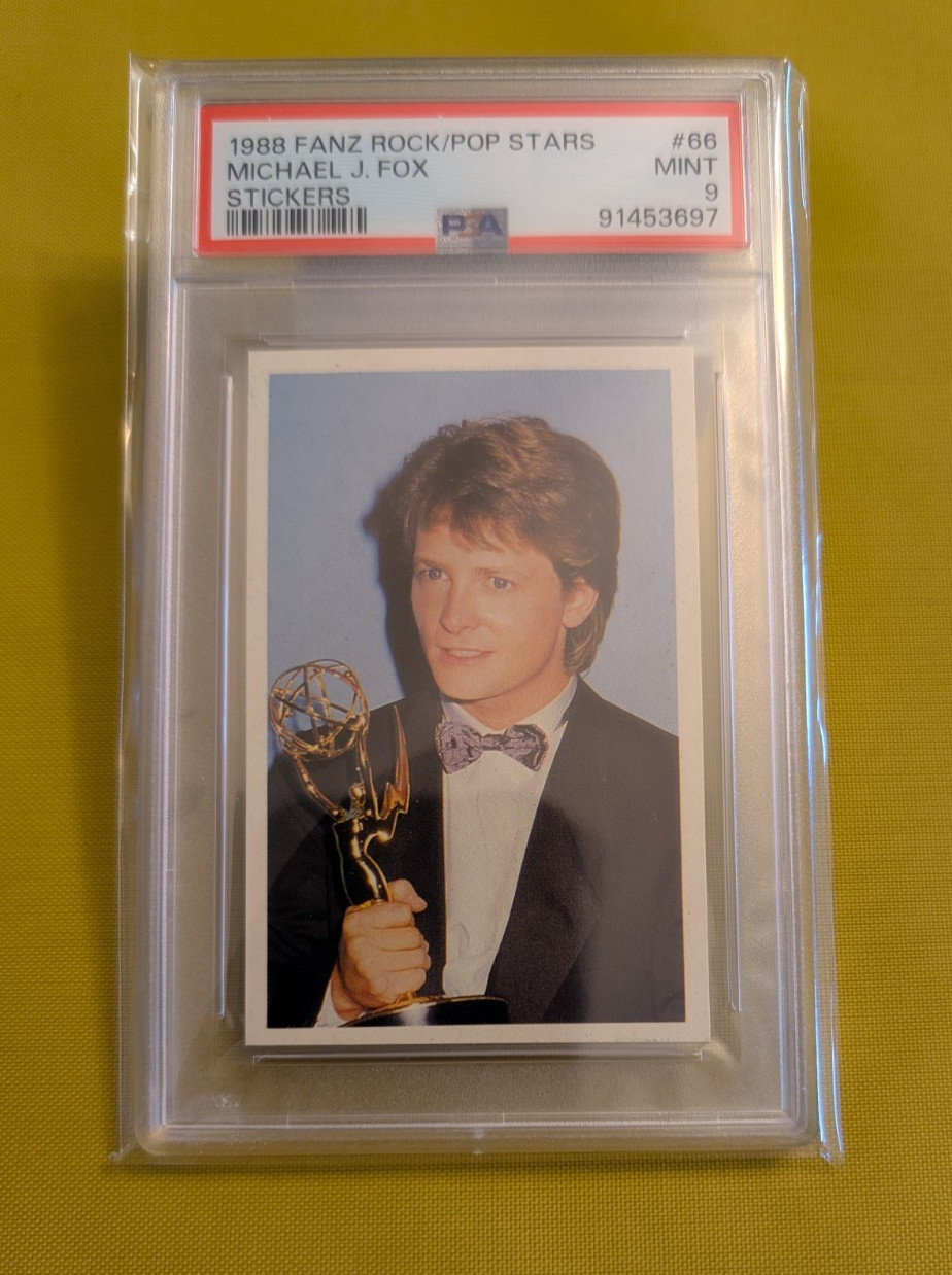 1988 Fanz Michael J Fox  Diphold Pop Rock Stars Sticker PSA 9 - #66