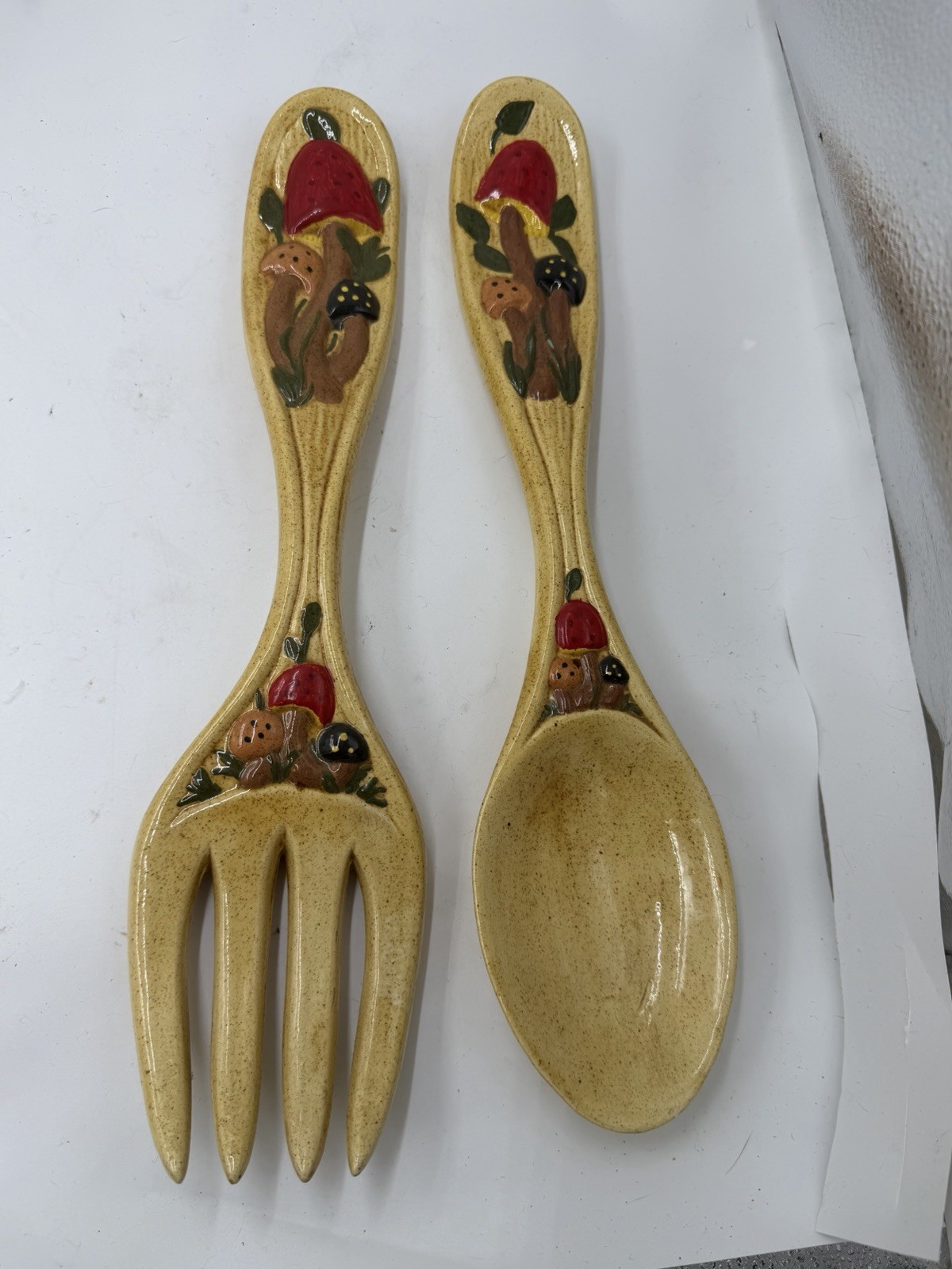 Vintage ✨Arnels Mushroom Spoon And Fork Extra Large Kitchen Decor✨ Vintage ✨Arnels Mushroom Spoon And Fork Extra Large Kitchen Decor✨