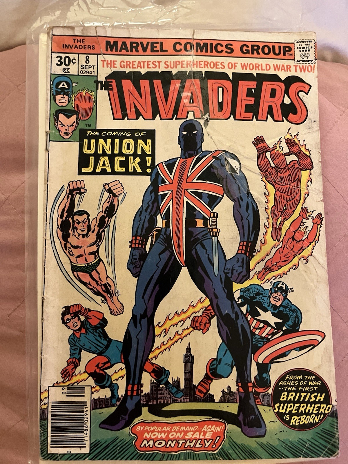 INVADERS #8 Union Jack 1976 Vintage Comic Book Marvel Wow ✨✨ INVADERS #8 Union Jack 1976 Vintage Comic Book Marvel Wow ✨✨